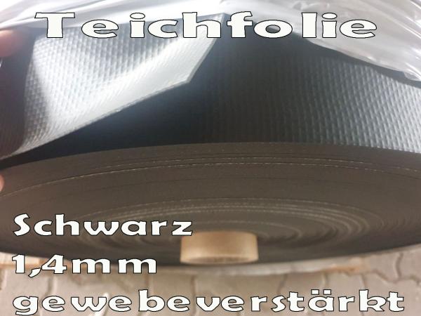 Schwarz 2 m x 20 Meter Stärke 1,4 mm gewebeverstärkt Rollenware